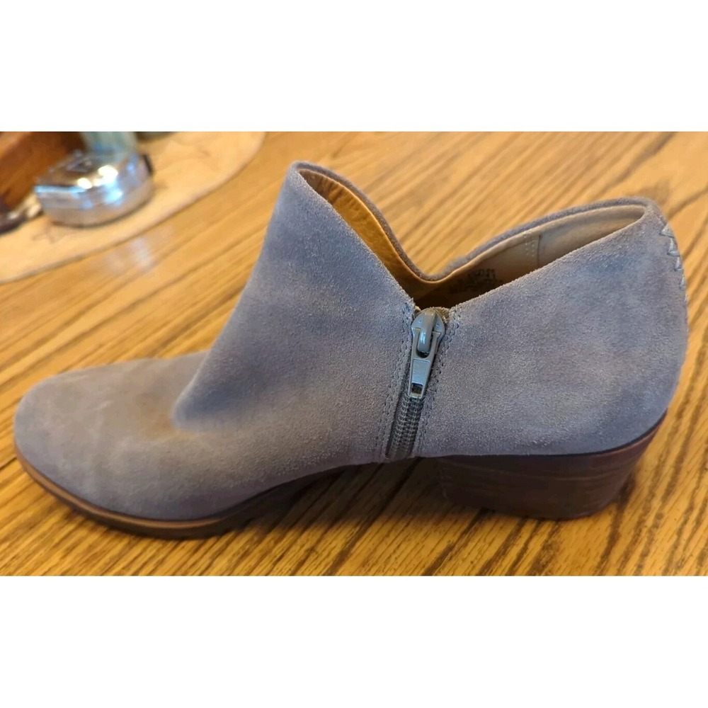 Lucky Brand Women's 9.5 M Gray Leather Zip Ankle Booties Boots Brixlee Low 1.75" - Picture 5 of 9